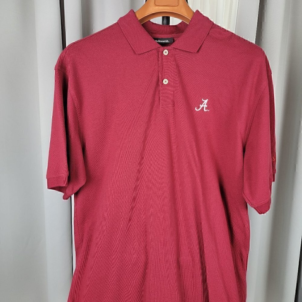 Ashworth Alabama Crimson Tide 100% Cotton Polo Shirt Maroon Size XL